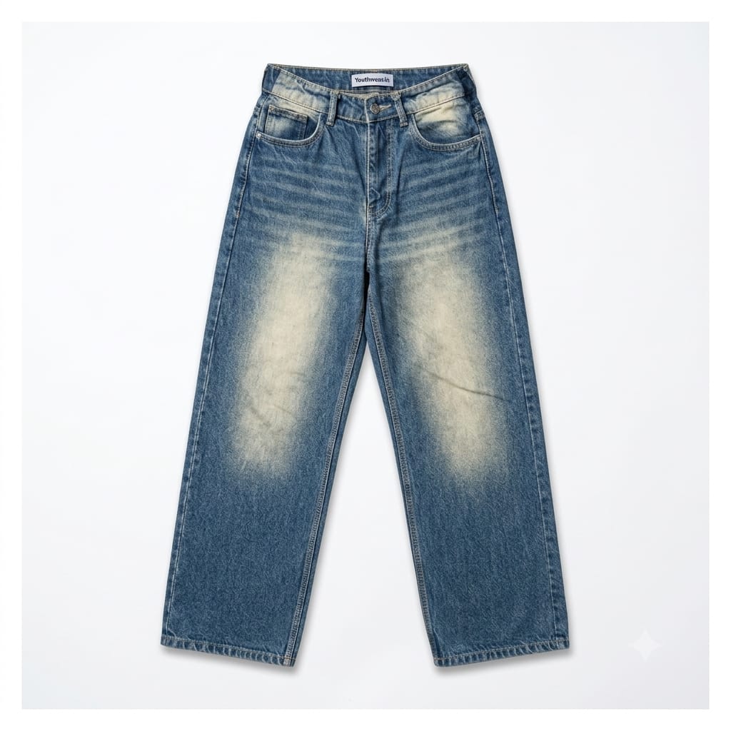 Vintage Wash Baggy Jeans